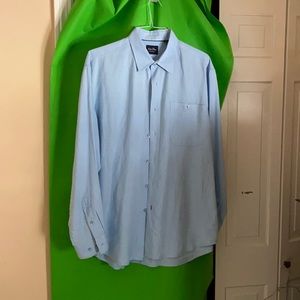 Blue XL linen Indigo Palms long sleeve casual